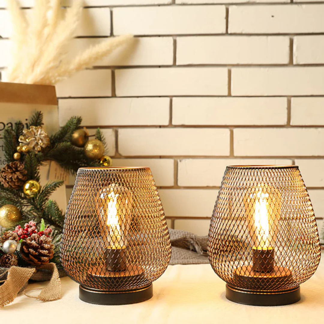 Rechargeable Cordless Metal Mesh Table Lamp