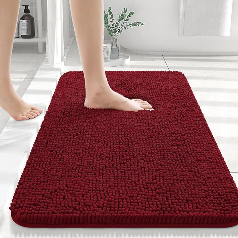 Rectangular Non-Slip Plush Bath Mat