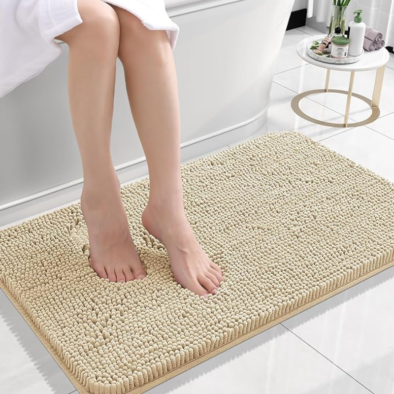 Rectangular Non-Slip Plush Bath Mat