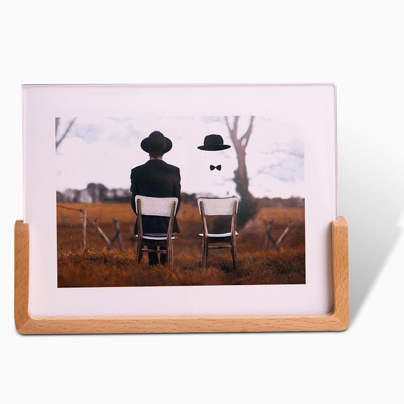 Rectangular Picture Frame 10 x 15 cm with Natural Wood Base – Elegant Photo Frame for Home Decor