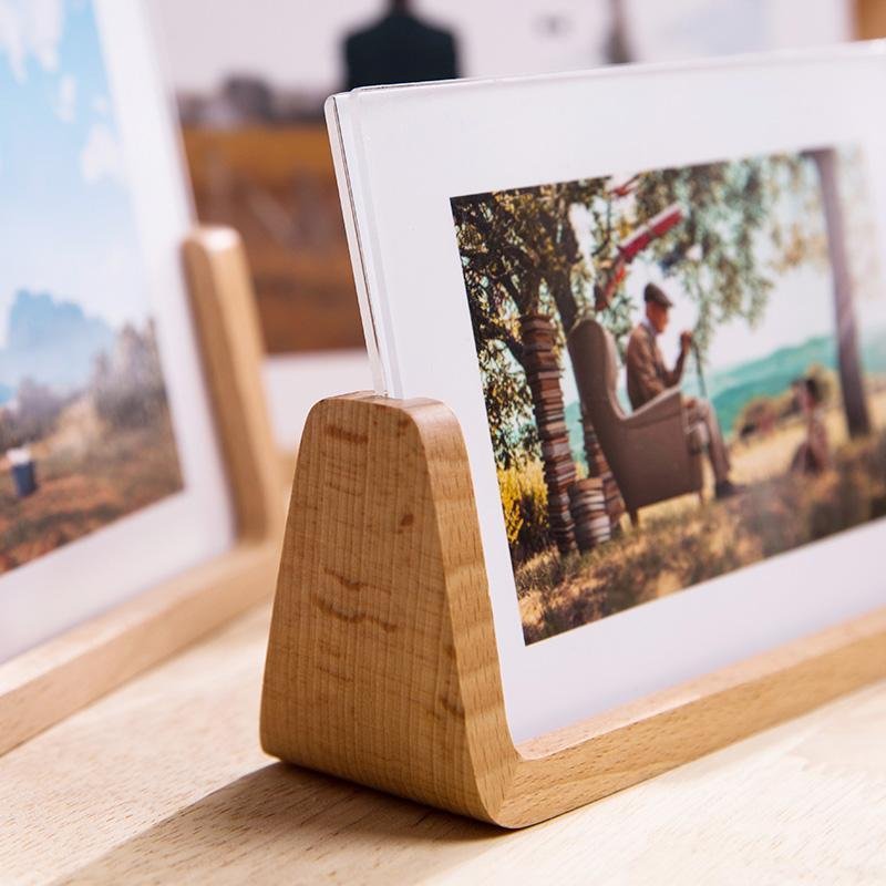 Rectangular Picture Frame 10 x 15 cm with Natural Wood Base – Elegant Photo Frame for Home Decor