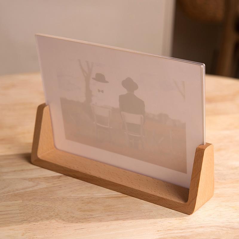 Rectangular Picture Frame 10 x 15 cm with Natural Wood Base – Elegant Photo Frame for Home Decor