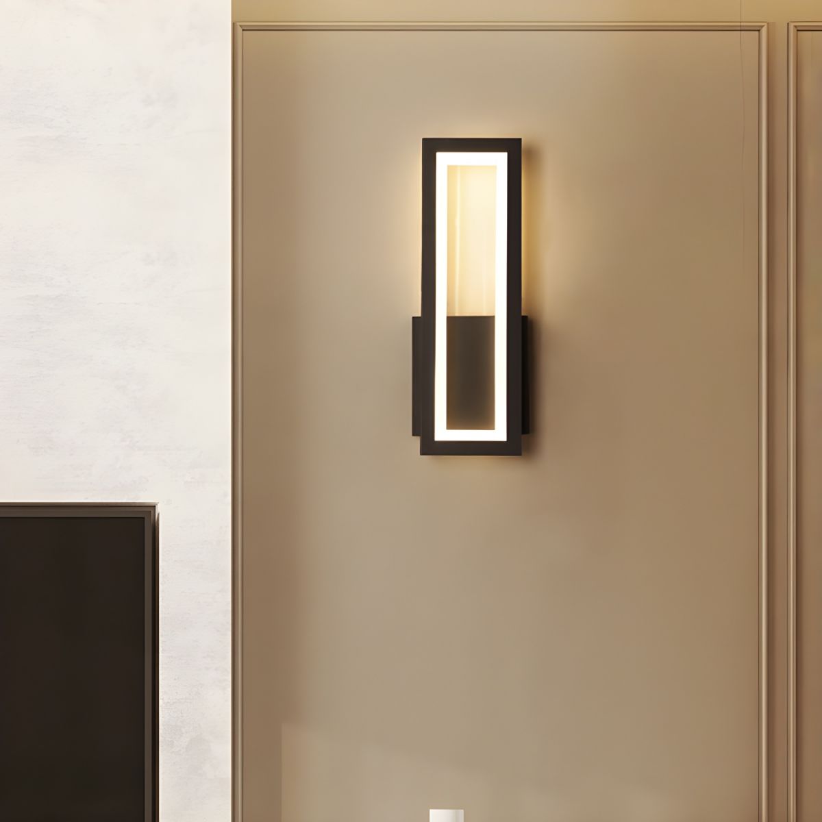 Rectangular LED Wall Light with Illuminated Frame