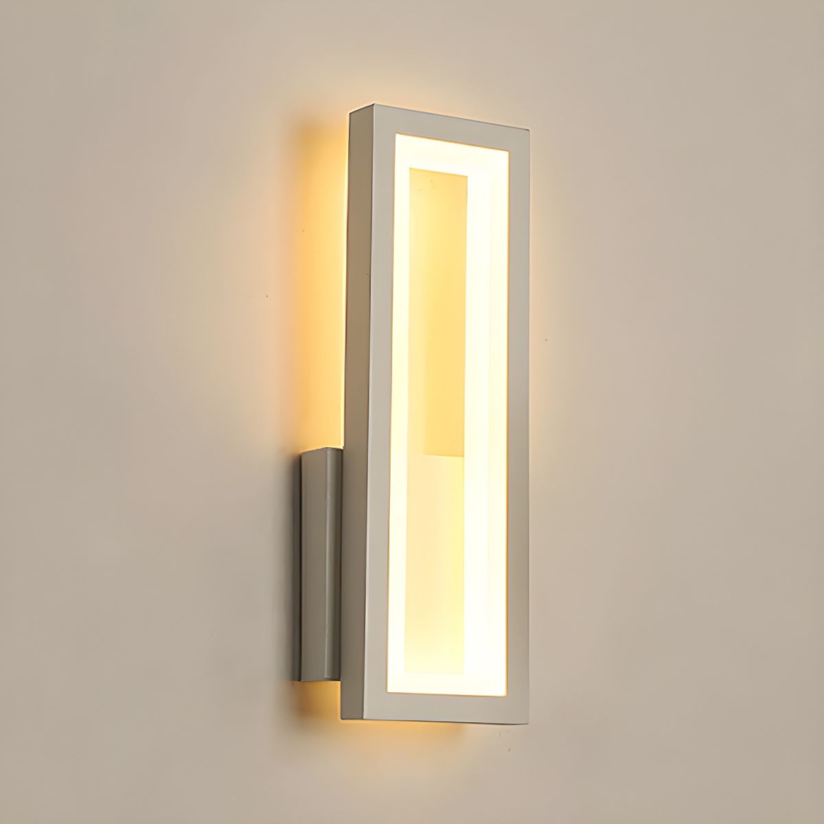 Rectangular LED Wall Light with Illuminated Frame