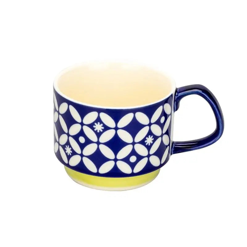 Retro Ceramic Coffee Mug Set – 300ml Capacity with Unique 1950s Patterns – Dishwasher and Microwave Safe