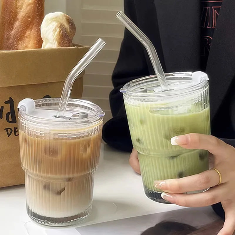 Ribbed Borosilicate Glass Travel Cup