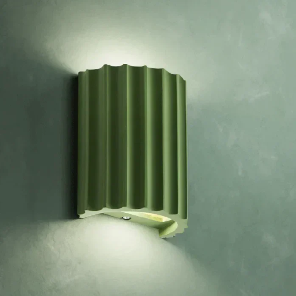 Ribbed Resin Wall Sconce with Up-and-Down Lighting