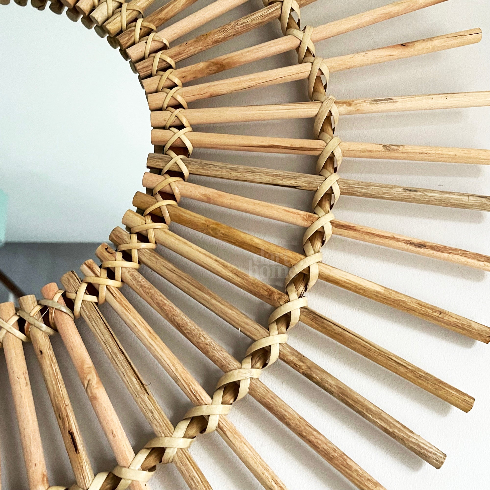 Round Bohemian Wall Mirror for Living Room Bedroom and Entryway Decor
