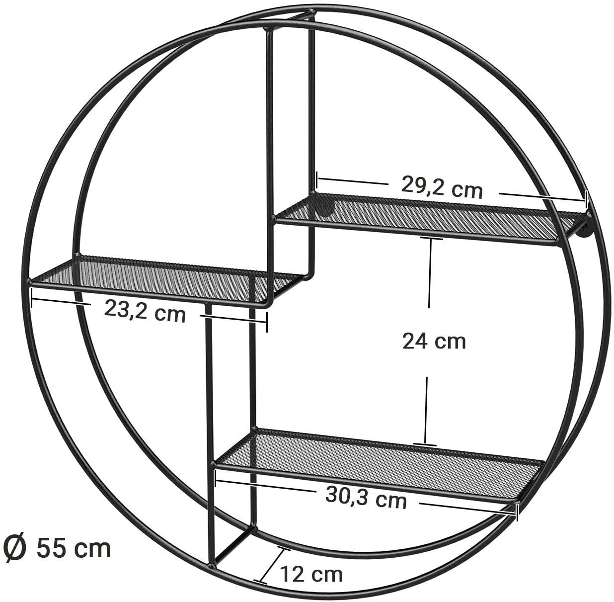 Round Industrial Wall Shelf