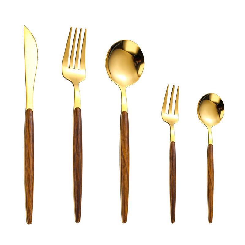 Round Wood Cutlery Set