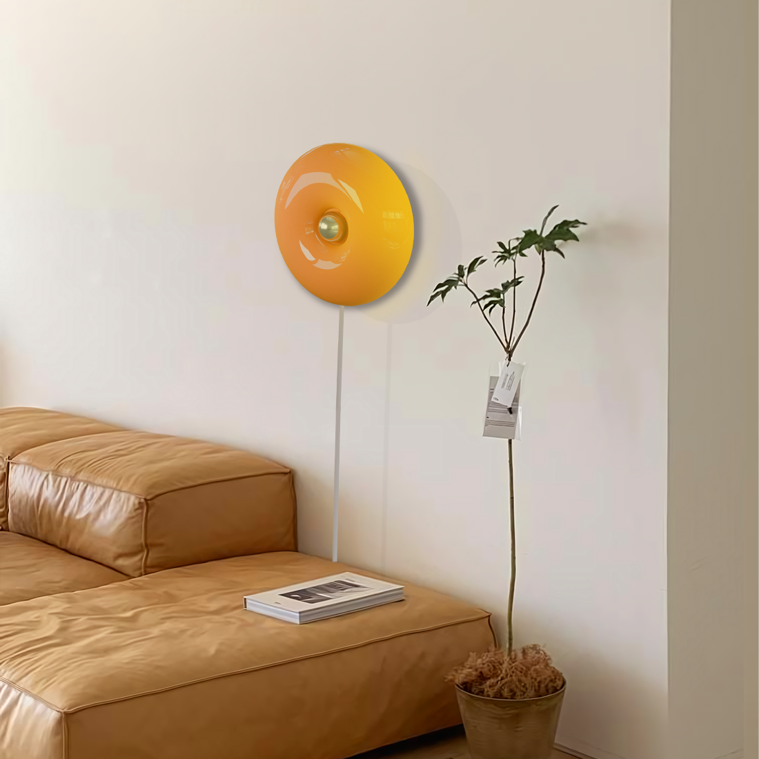 Round Glass Dimmable LED Wall Light with Touch Control