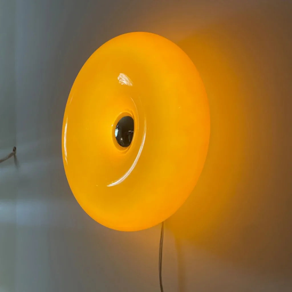 Round Glass Dimmable LED Wall Light with Touch Control