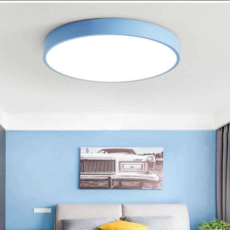 Scandinavian Ceiling Light – Round Wooden Design – Macaron Style –  Warm Light