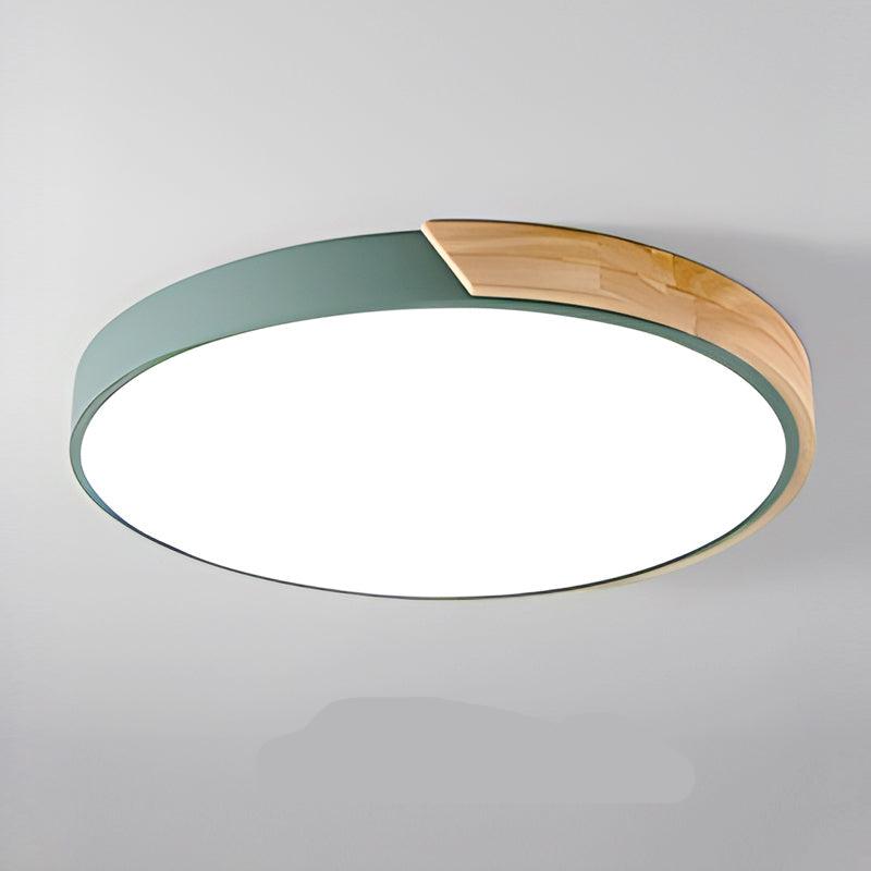 Scandinavian Ceiling Light – Round Wooden Design – Macaron Style –  Warm Light