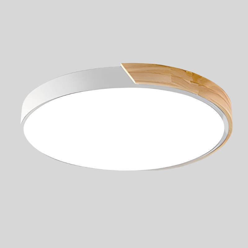 Scandinavian Ceiling Light – Round Wooden Design – Macaron Style –  Warm Light
