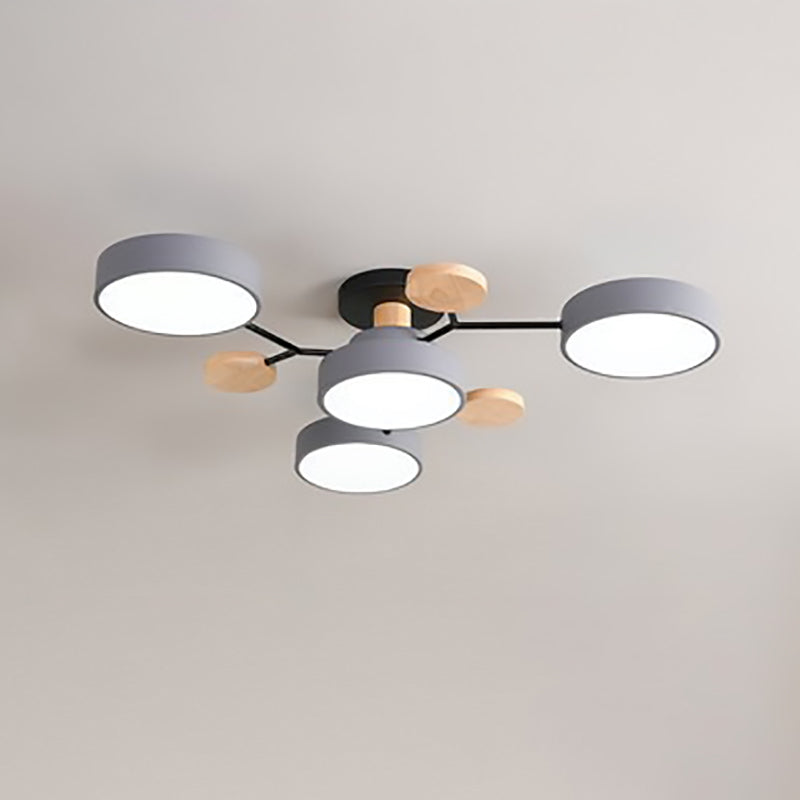 Scandinavian Round LED Semi-Flush Mount Ceiling Light