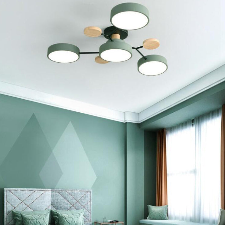 Scandinavian Round LED Semi-Flush Mount Ceiling Light