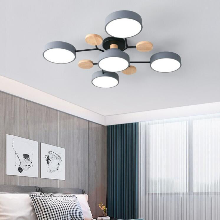 Scandinavian Round LED Semi-Flush Mount Ceiling Light