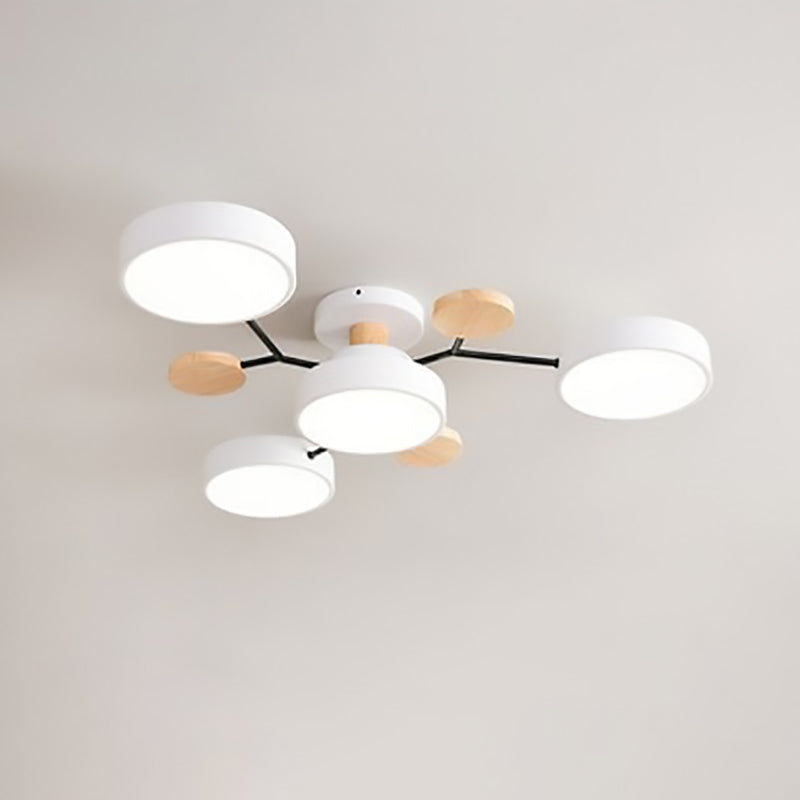 Scandinavian Round LED Semi-Flush Mount Ceiling Light