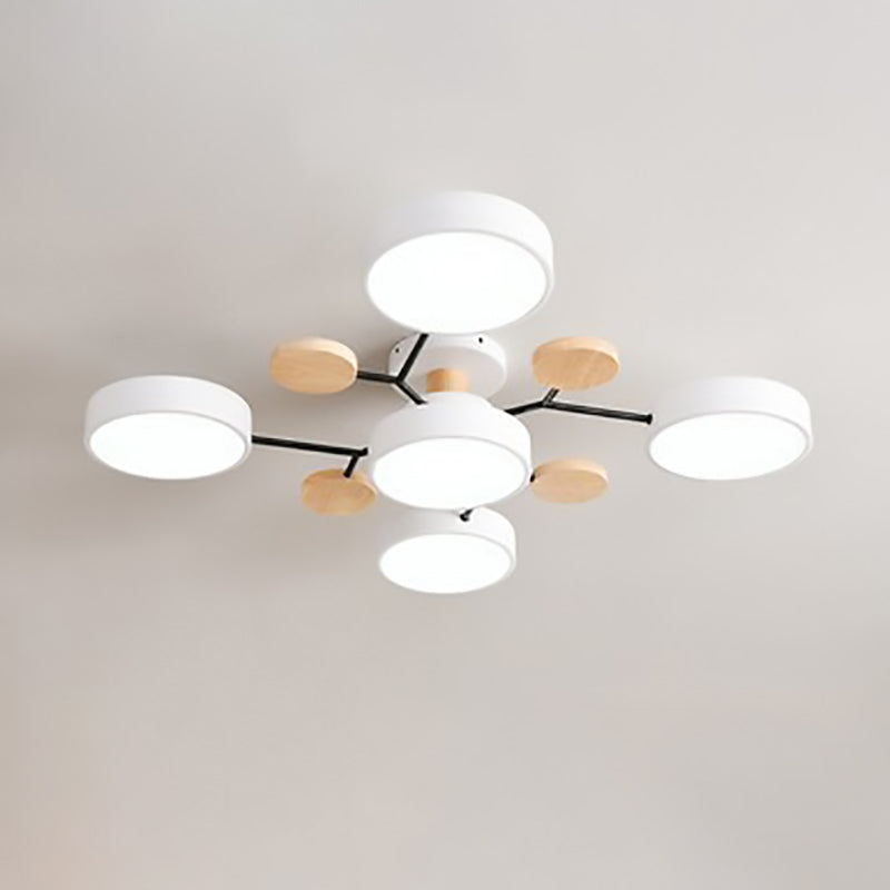 Scandinavian Round LED Semi-Flush Mount Ceiling Light