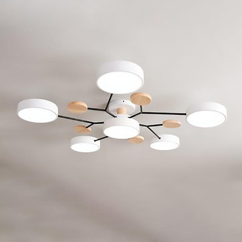 Scandinavian Round LED Semi-Flush Mount Ceiling Light