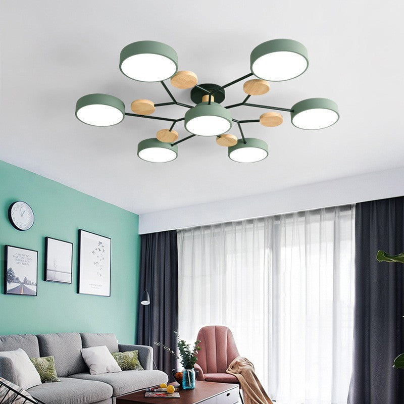 Scandinavian Round LED Semi-Flush Mount Ceiling Light