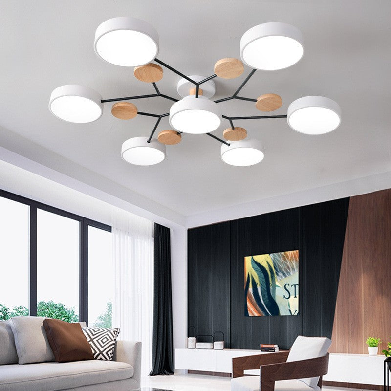 Scandinavian Round LED Semi-Flush Mount Ceiling Light