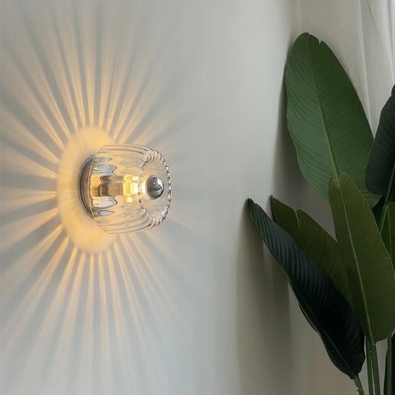 Scandinavian Wall Lamp – Modern Glass Sconce for Stylish Indoor Lighting, Metal and Glass Fixture, E14 LED Compatible