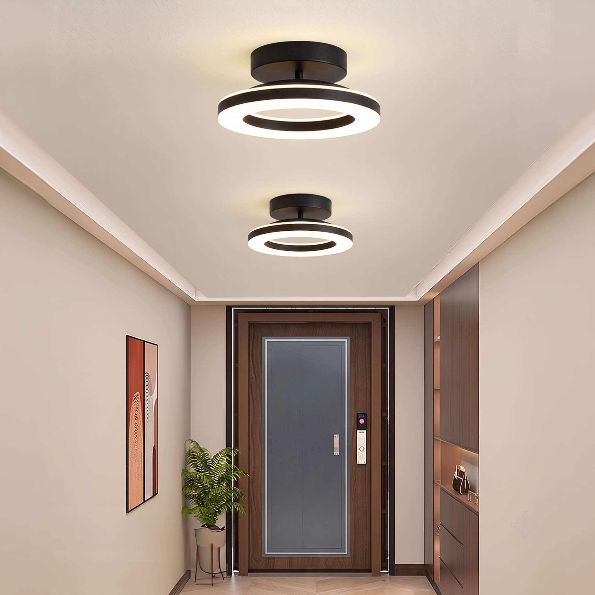 Scandinavian Wood Ring Ceiling Lamp