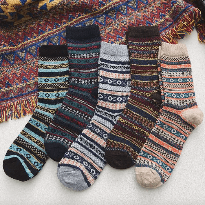 Scandinavian Wool-Blend Winter Socks
