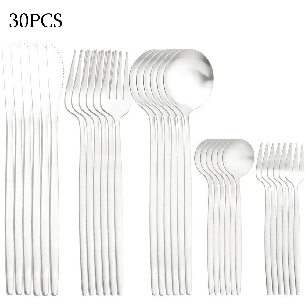 Set Of 30 Stainless Steel Cutlery Set