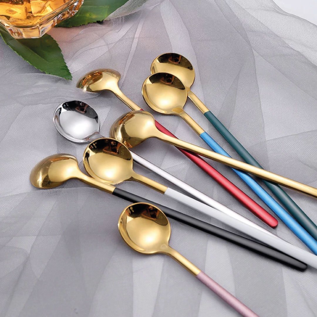 Set Of 4 Stainless Steel Dessert Spoon Set