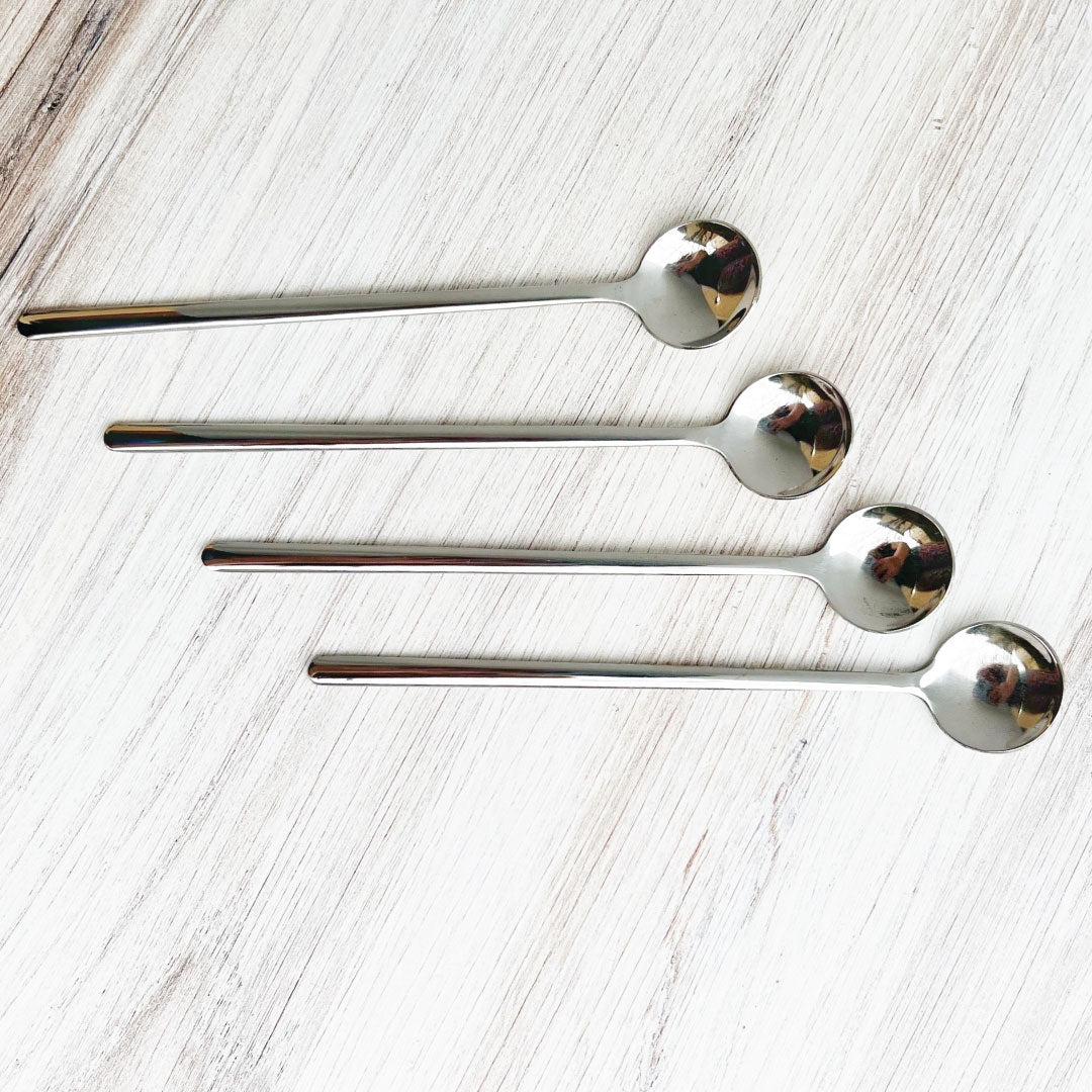 Set Of 4 Stainless Steel Dessert Spoon Set