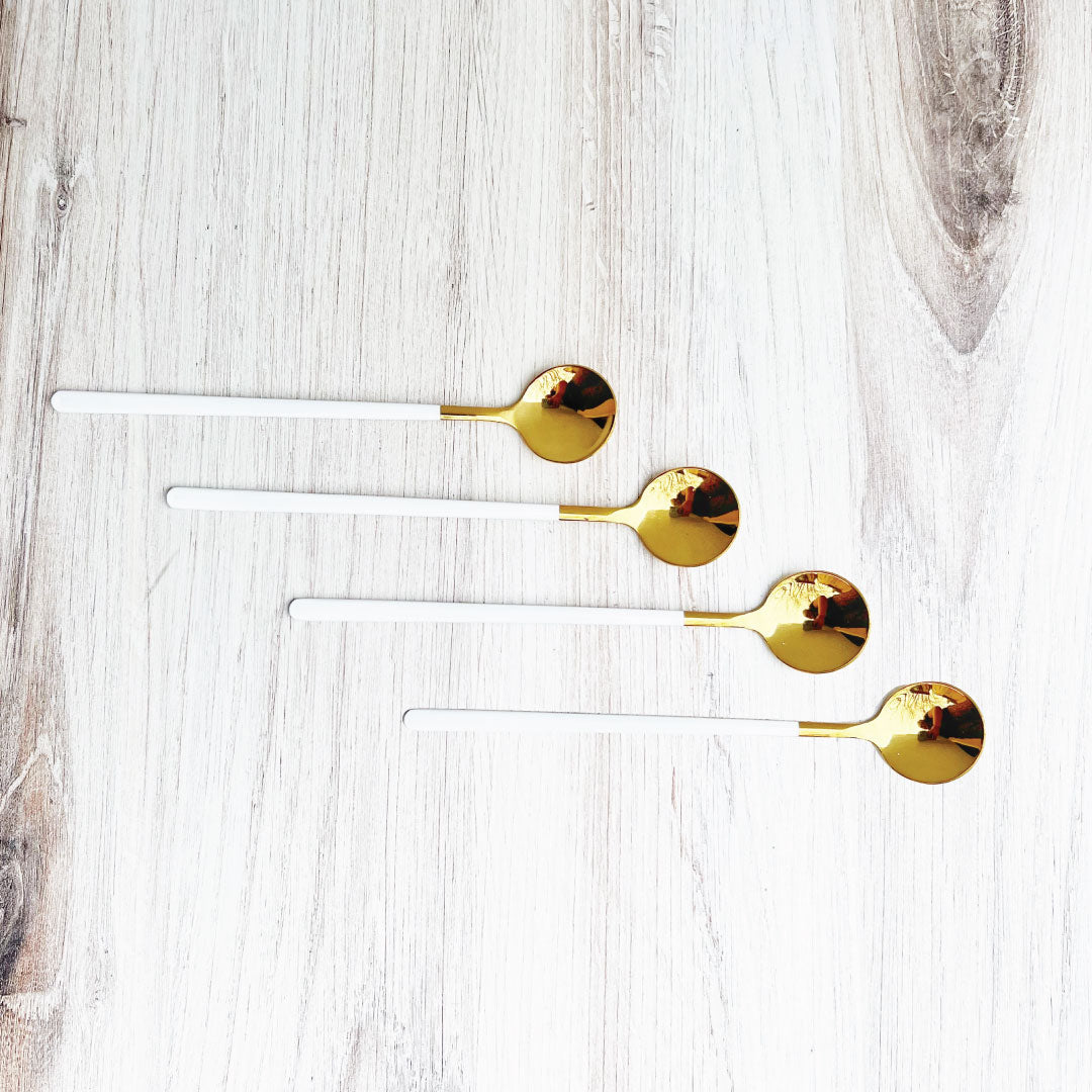 Set Of 4 Stainless Steel Dessert Spoon Set