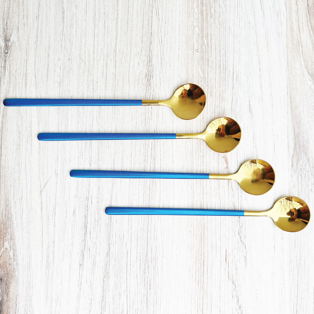 Set Of 4 Stainless Steel Dessert Spoon Set