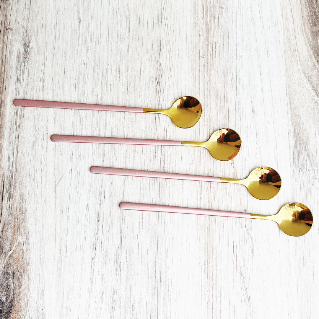 Set Of 4 Stainless Steel Dessert Spoon Set