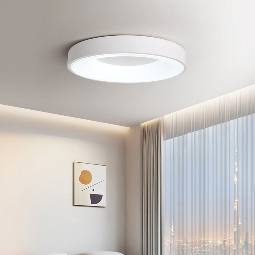 Simple LED Ceiling Light with Adjustable Color and Minimalist Round Design