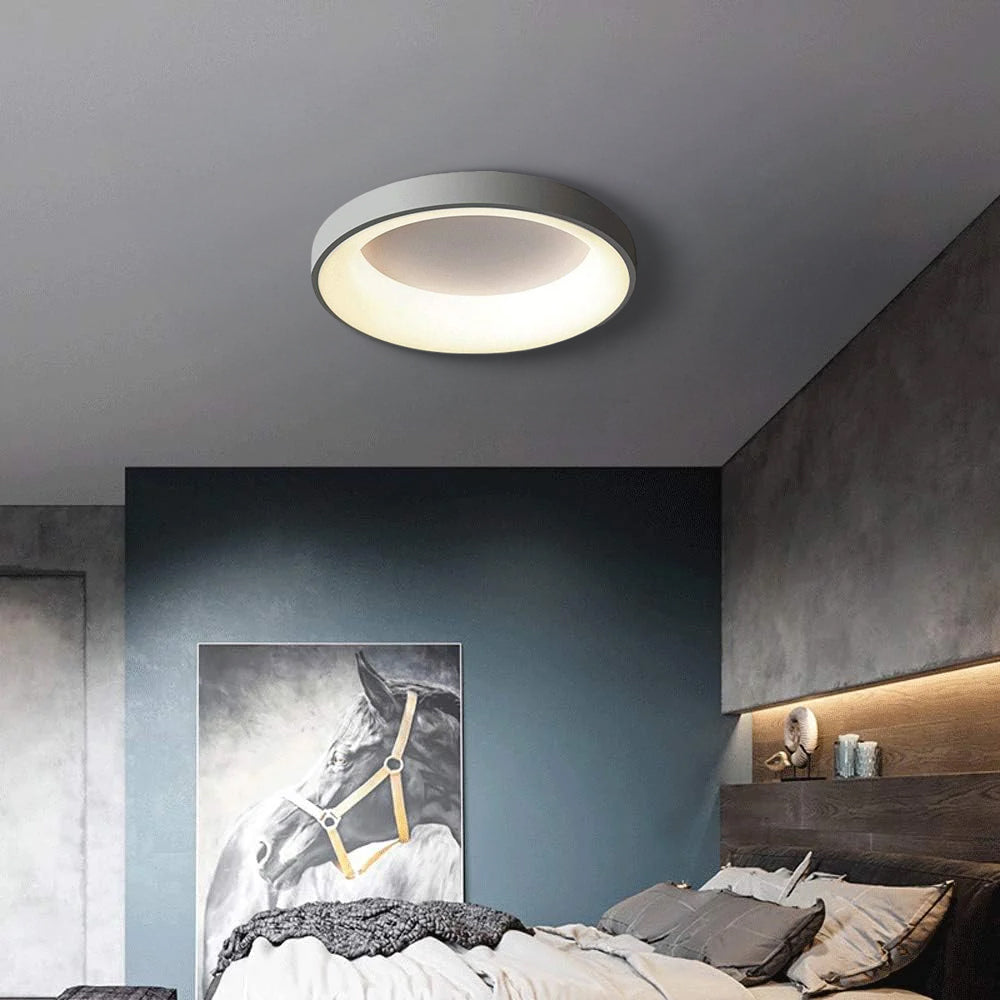 Simple LED Ceiling Light with Adjustable Color and Minimalist Round Design