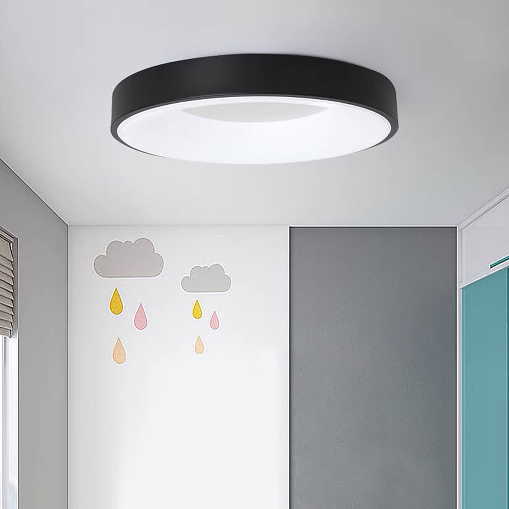 Simple LED Ceiling Light with Adjustable Color and Minimalist Round Design