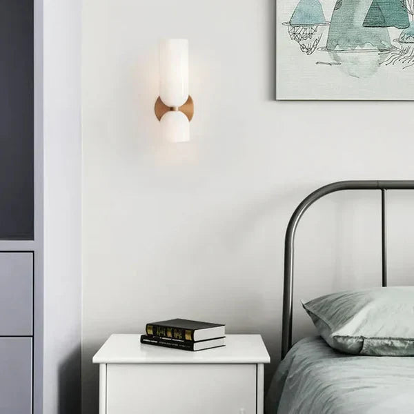 Smoked Glass Up-and-Down Wall Light with Gold Finish