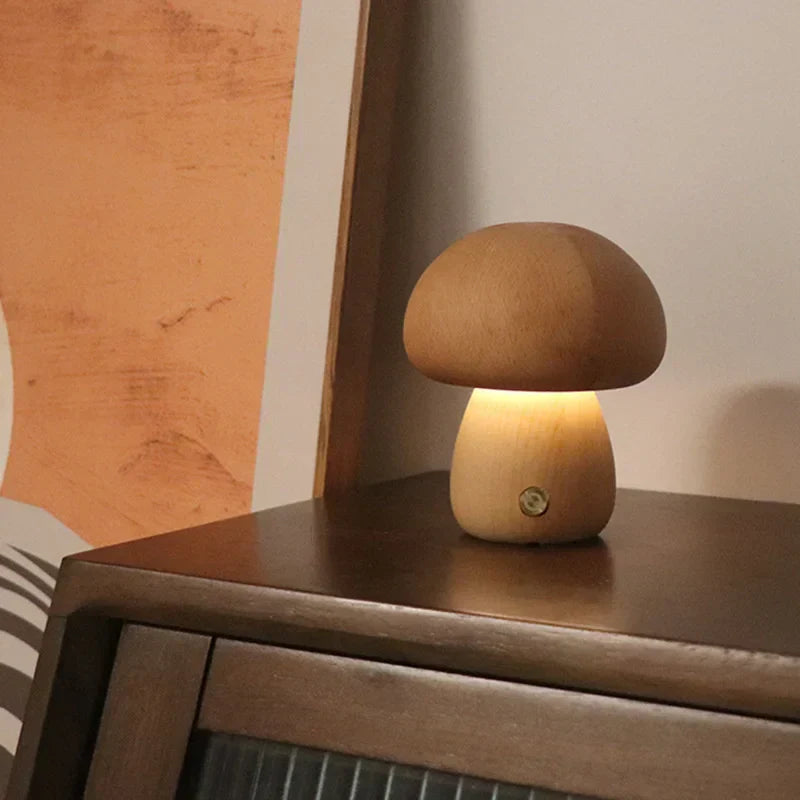 Soft Light LED Touch Bedside Lamp – Dimmable Mushroom Design for Bedroom and Children's Room, USB Rechargeable Night Light