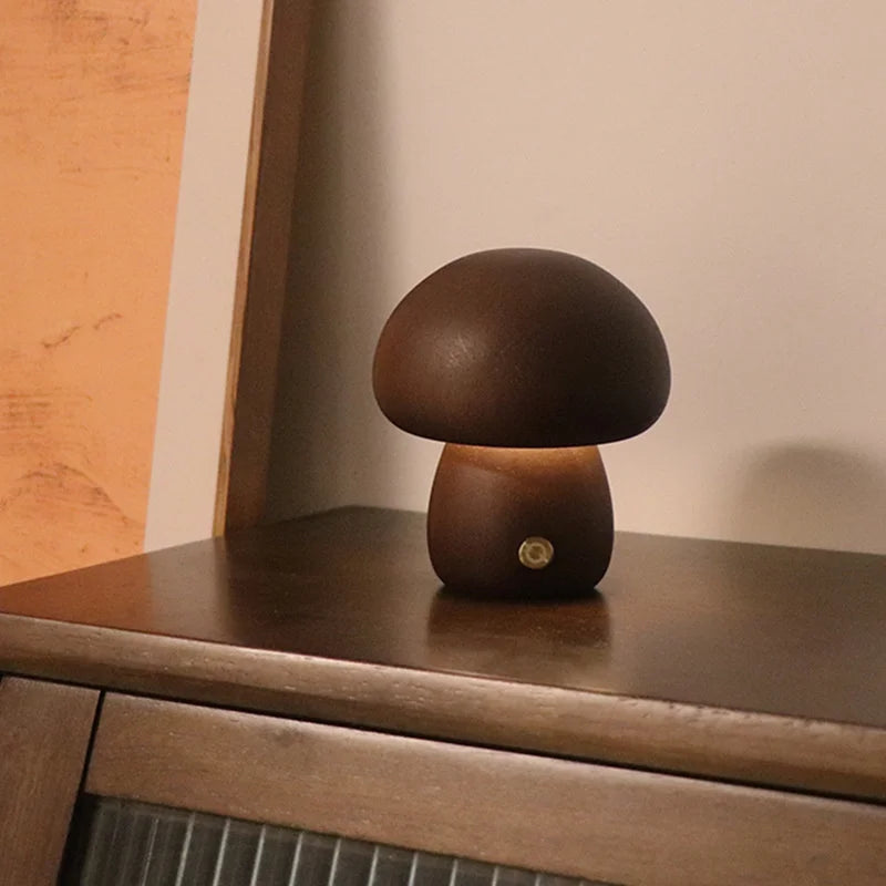 Soft Light LED Touch Bedside Lamp – Dimmable Mushroom Design for Bedroom and Children's Room, USB Rechargeable Night Light