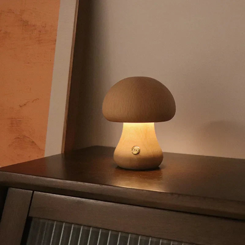 Soft Light LED Touch Bedside Lamp – Dimmable Mushroom Design for Bedroom and Children's Room, USB Rechargeable Night Light