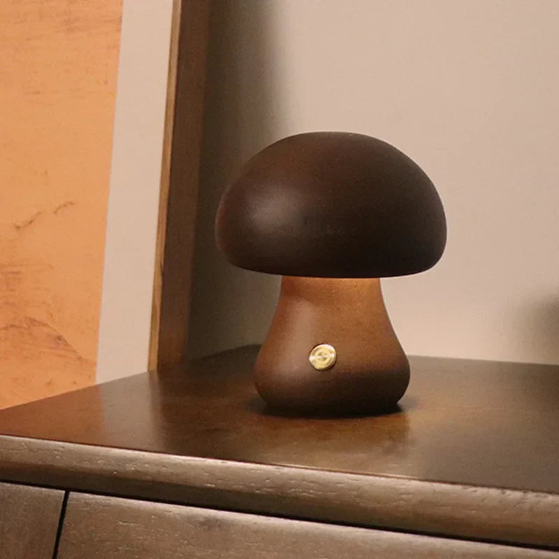 Soft Light LED Touch Bedside Lamp – Dimmable Mushroom Design for Bedroom and Children's Room, USB Rechargeable Night Light