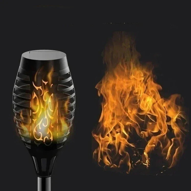 Solar Flame Path Lights Flickering LED Outdoor Garden Decor