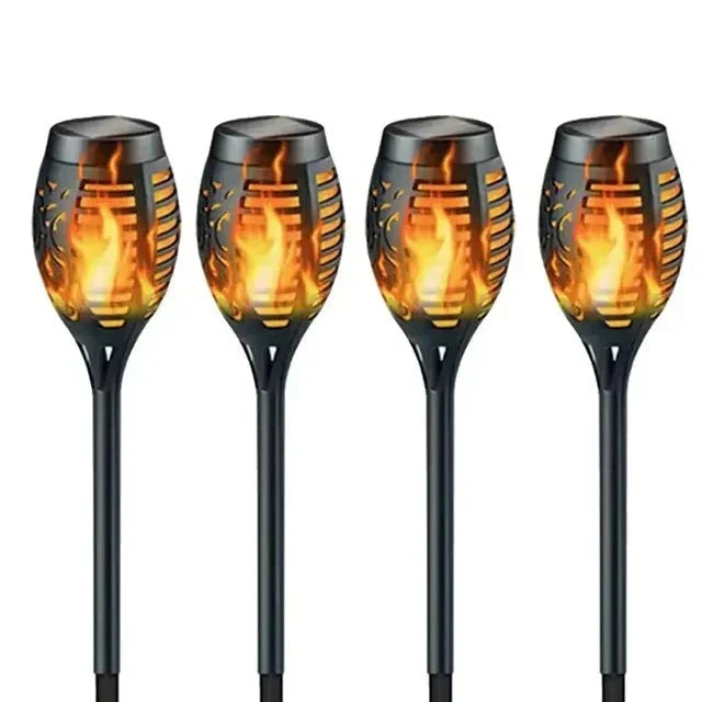 Solar Flame Path Lights Flickering LED Outdoor Garden Decor