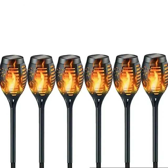 Solar Flame Path Lights Flickering LED Outdoor Garden Decor