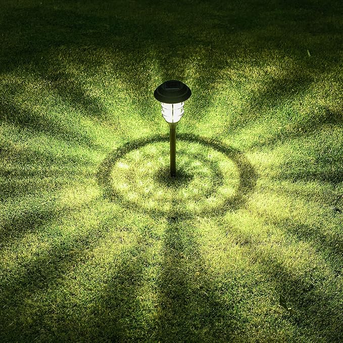 Solar Garden Lights - 6-Pack Outdoor Torch Lamps, 10 Lumens, Durable Aluminum & Plastic, 59cm H for Pathways and Patios