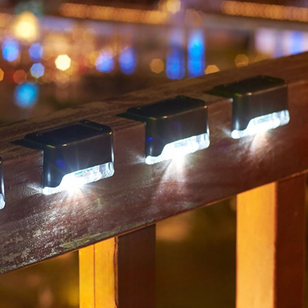 Solar Garden Lights – Self-Adhesive Outdoor Lamps for Patio and Garden, Warm White Decorative Lighting, Weather Resistant