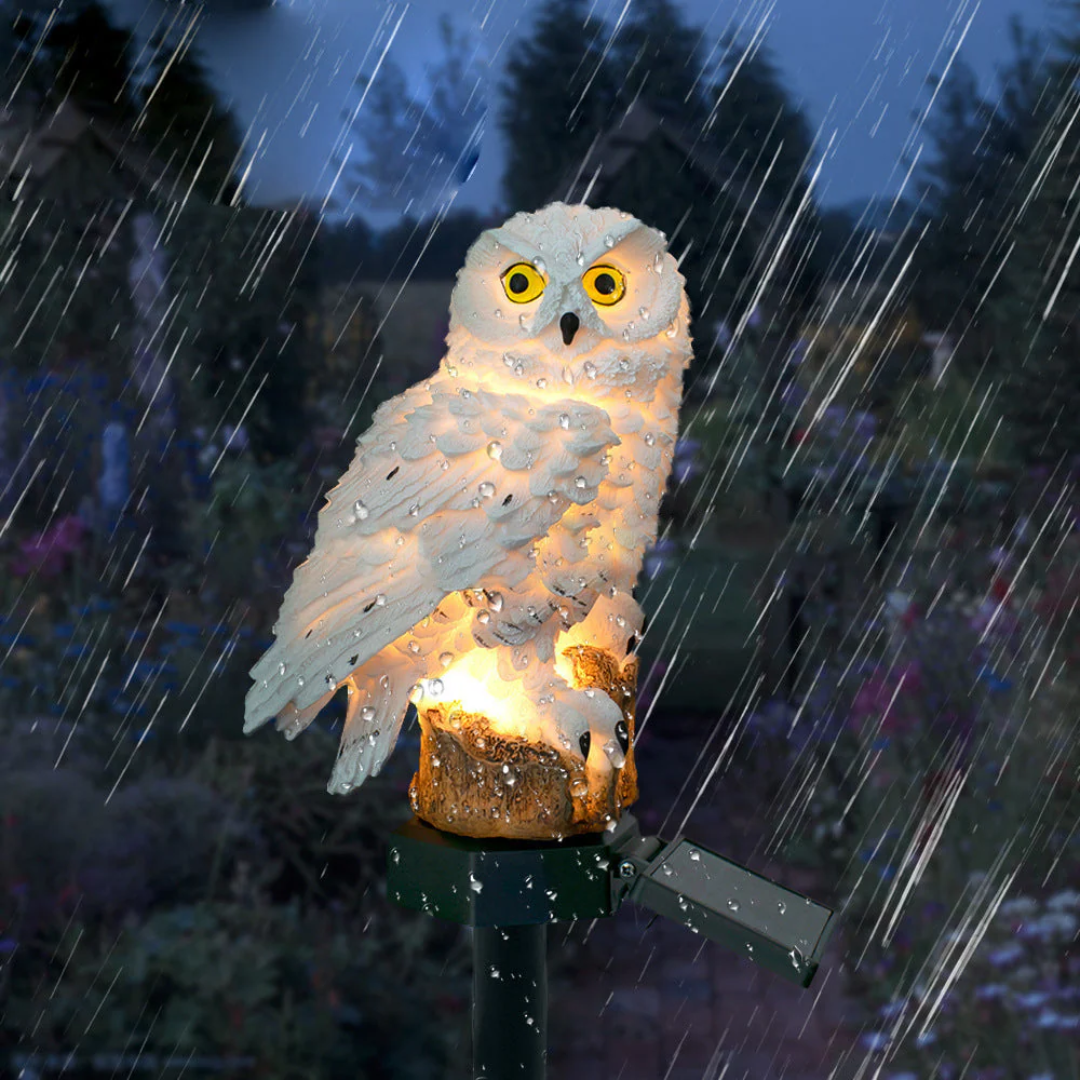 Solar Owl Garden Pathway Light with Warm LED Glow, Outdoor Stake Lamp for Lawn and Walkway Decoration